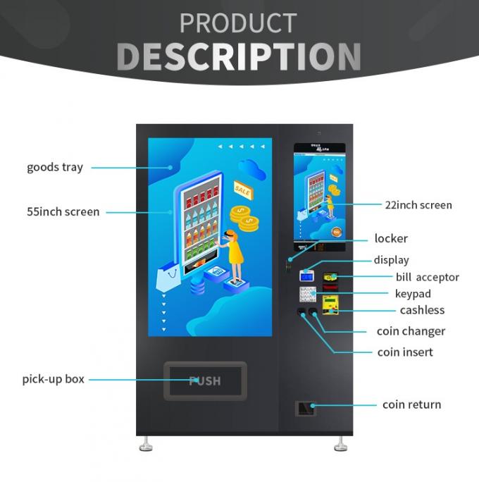 WM55A22-J3 Electronic Automatic Vending Machine With Combo 22 Inch Touch Screen