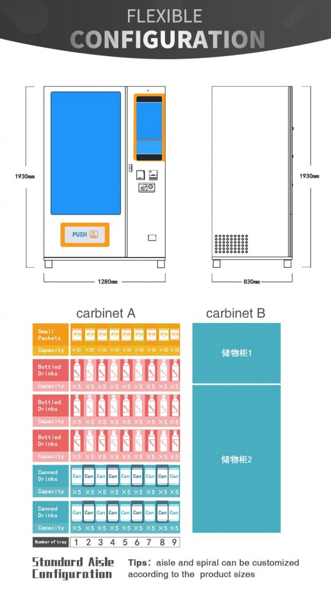 WM55A22 Customized Conveyor Vending Machine Steel Trays For Solidity And Strength