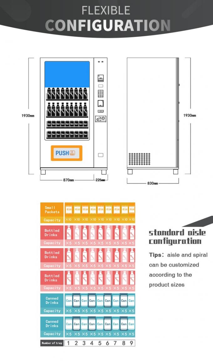 Black 32 Inch Touch Screen Media Vending Machine / Beverage Drink Vending Machine