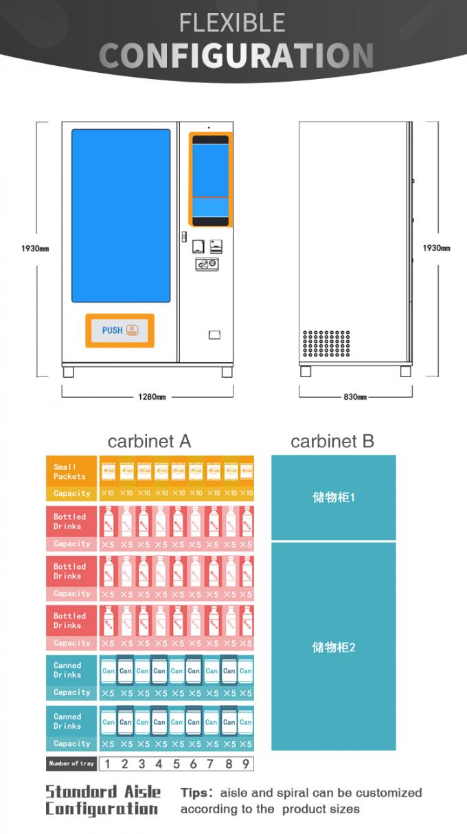 Wifi System Elevator Vending Machine With CE Certificate (Rohs certificate can be acquired too upon request)