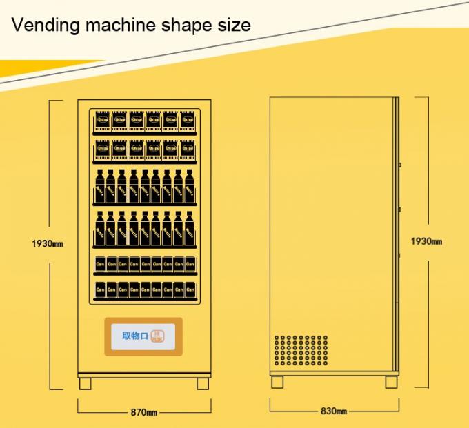 Protein Beverages Snack Food Milk Vending Machine , 55 Inch Touch Semi Transparent Screen Vending Machine