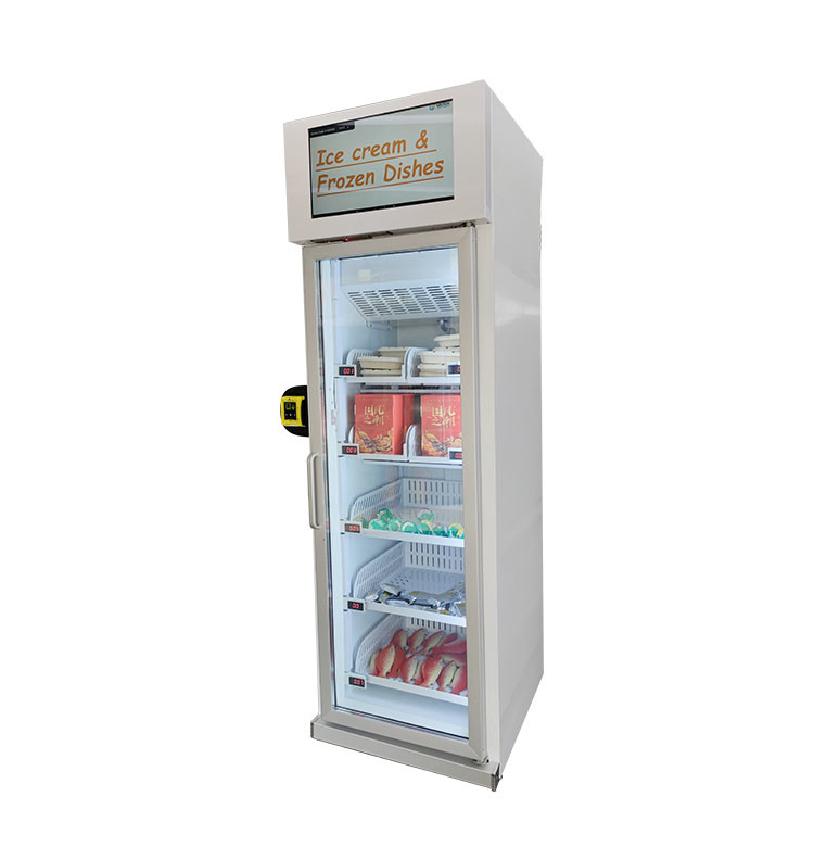 Smart Fridge Ice Cream Vending Machine 18℃ Freezer With Touch Screen