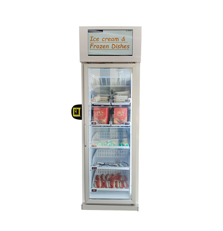 Smart Fridge Ice Cream Vending Machine 18℃ Freezer With Touch Screen