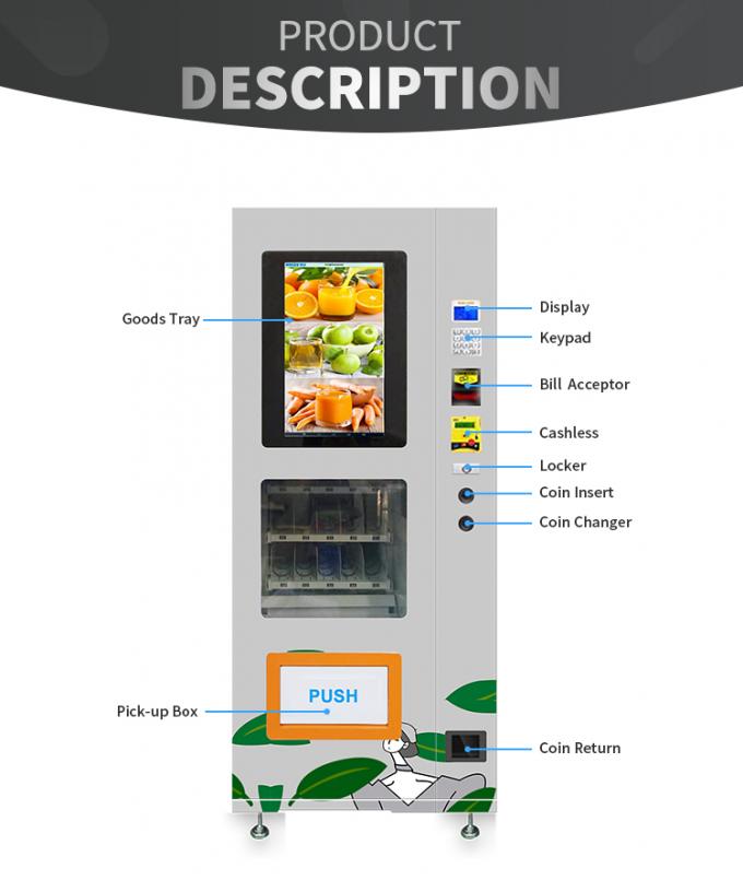 Snack Foods Cashless Vending Machine With Touchscreen, Spiral, Conveyor