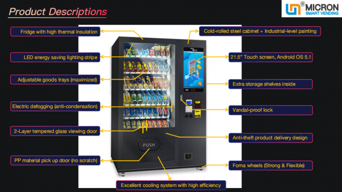 Combo Vending Machine For Soft Drinks Retail Vending Machine