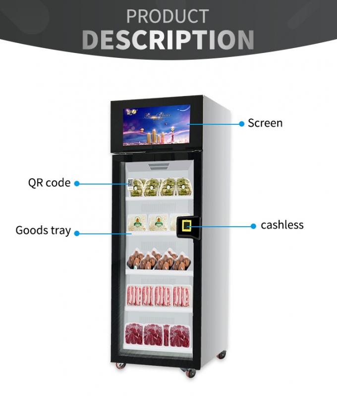 60w Fresh Food Vending Machine With Nayax Card Reader Free SDK Smart