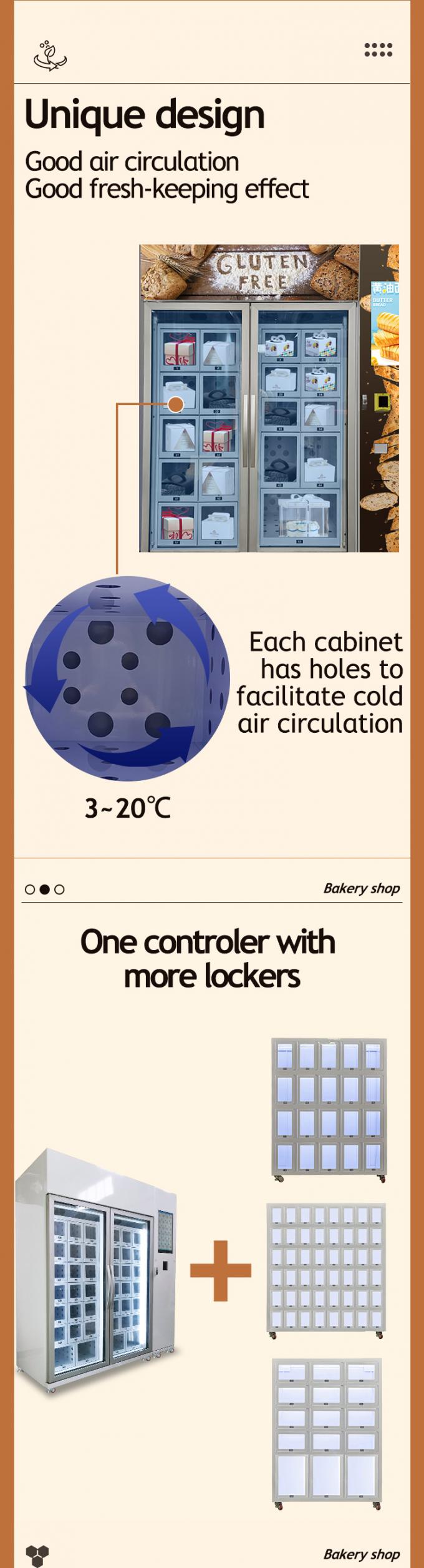 Smart Bread Vending Machine 240V 10KWh Customize Color