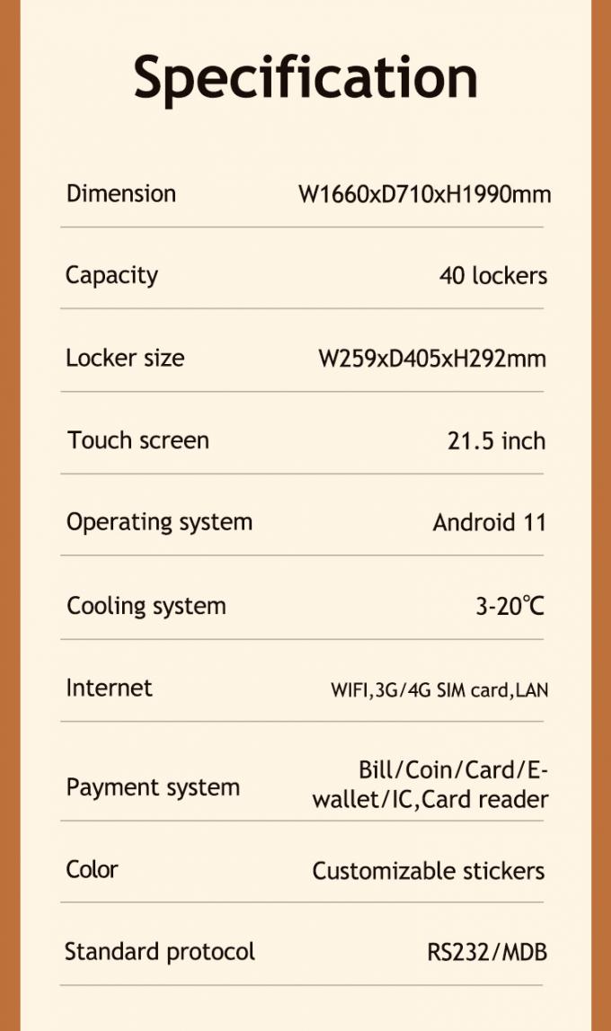 Smart Bread Vending Machine 240V 10KWh Customize Color