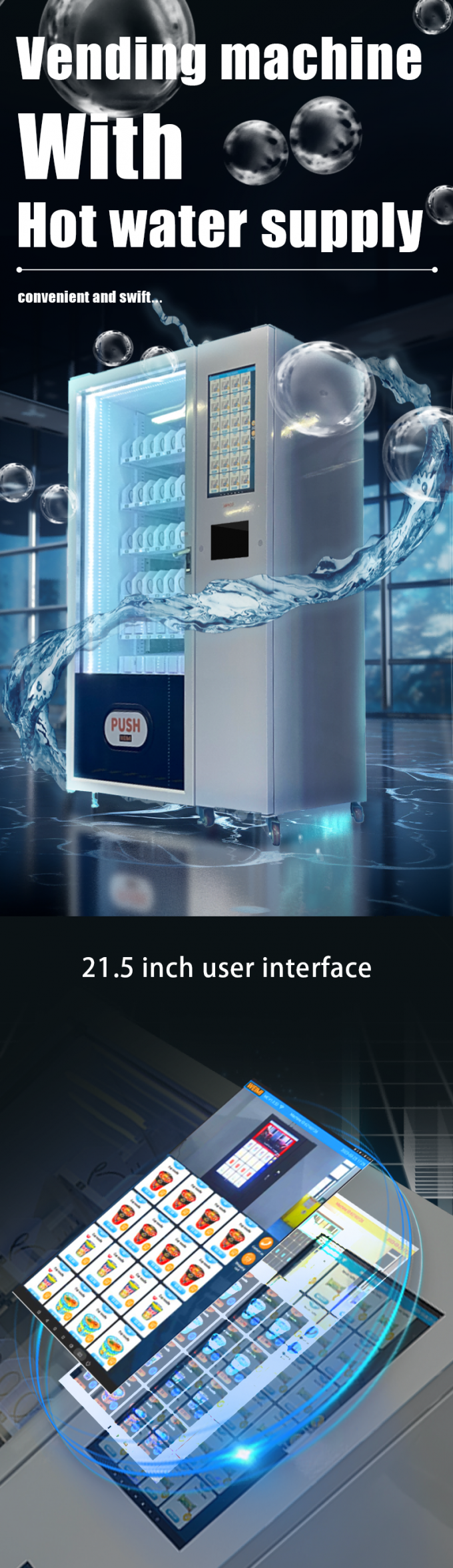 360W Cup Noodle Snack Food Vending Machine For Sale Ramen Vending