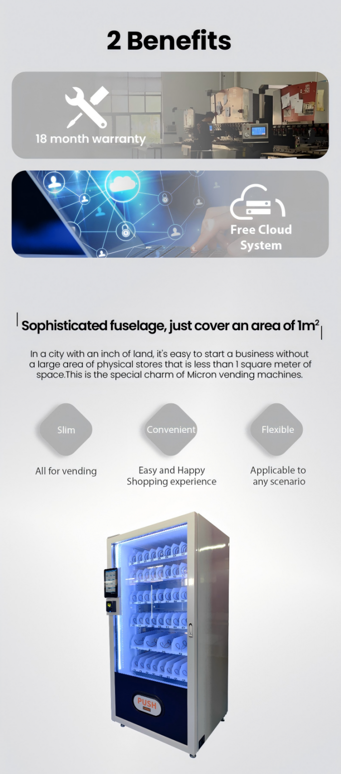 Slimline Vending Machine With Smart Vending System Android OS 11 And ...