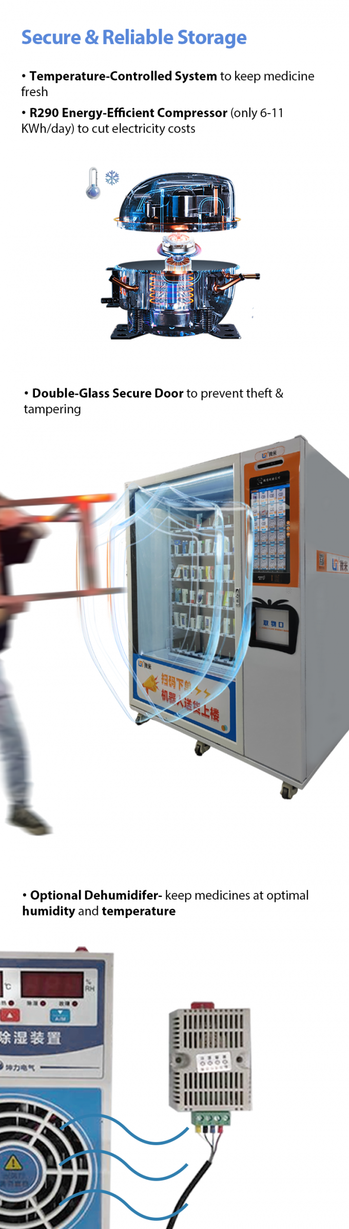 Ucapit Machine 24/7 Pharmacy Vending Machine With Age Verification For OTC ...