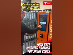 Rent a racket for the game! Sport club unmanned solution. Sport equitment rental machine.
