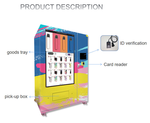 2000 Capacity E-Cigarette Automatic Vending Machine With Age Recognition System Support E-Wallet