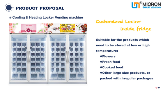 Large Items Locker Vending Machine With Fridge Card Payment System, cooling locker, heating locker. Micron