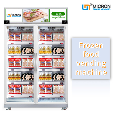 smart fridge vending machine with smart system sale vegetable fruit frozen food in the supermarket