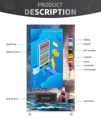 500w Credit Card Vending Machine With 24V Electric Heating Defogging Glass Door