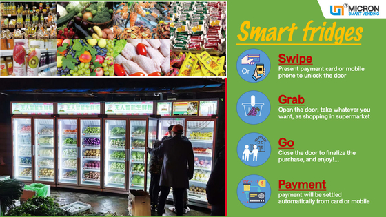 WIFI 4G Smart Fridge Vegetable Fruit Snack Drink Vending Machine In Supermarket