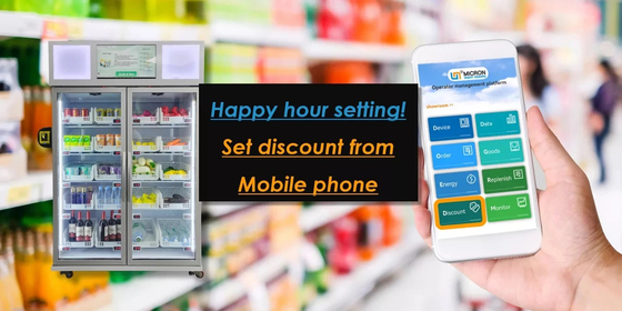 WIFI 4G Smart Fridge Vegetable Fruit Snack Drink Vending Machine In Supermarket