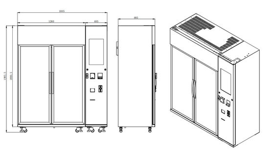 ODM Frozen Meat Cooling Locker Vending Machine For Seafood Oysters