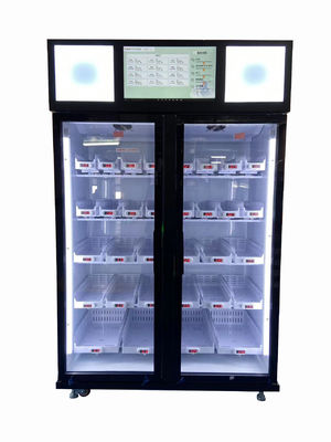 smart fridge vending machine with smart system sale vegetable fruit frozen food in the supermarket