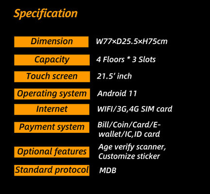 Wall-mounted Mini Smart  Vending Machine for  Tobaco With Age Recognition System