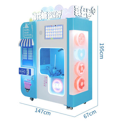 Micron Street Food Business Cotton Candy Vending Machine With 32 Fruit Flavor And Flower Shape
