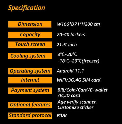 Customized 22 inch Touchscreen Egg Vending Machine with Card Reader for Fresh Farm Products