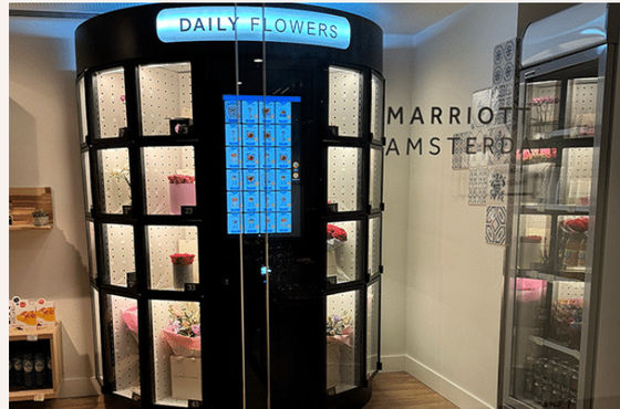 Customize Business Fresh Flower Cooling Locker Vending Machine With Nayax Card Reader Coin Cash Payments