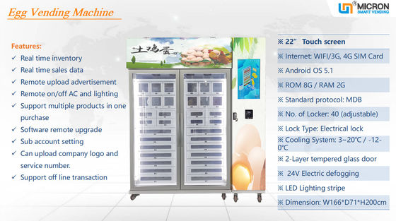 For Farmer Use Coin Cash Operated Customized Refrigerated Locker Fresh Eggs Vending Machine