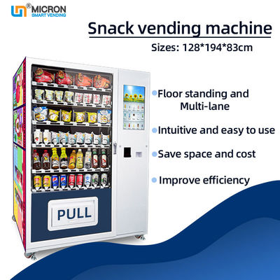 Customized W1260mm*D830mm*H1930mm Snack Food Vending Machine With Logo Customization