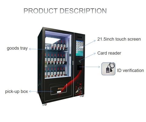 Commercial Cocktail Vending Machine With Lift Age Verification For Glass-Bottled Alcohol Beer Wine