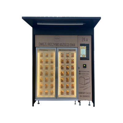 Custom Cooling Locker 24H Outdoor Bread Vending Machine For Cakes Pies Desserts With Card Reader