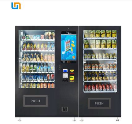 Large Capacity Combo Snacks Drink Vending Machine With Double Tempered Glass Door