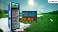 Milk Yogurt Glass Bottle Grab Go Smart Fridge Vending Machine With Nayax Card Reader
