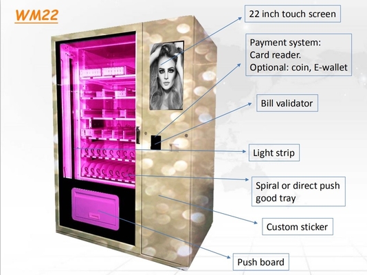 Large Capacity Eyelash Cosmetics Vending Machine Beauty With Advertising Screen In The Shopping Mall