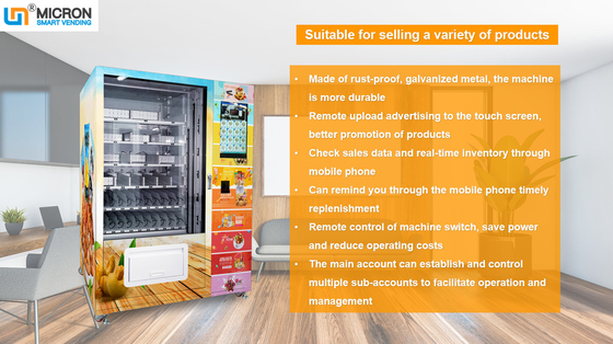22 Inch Screen Cheese Vending Machine For Advertising Support Contactless Payment