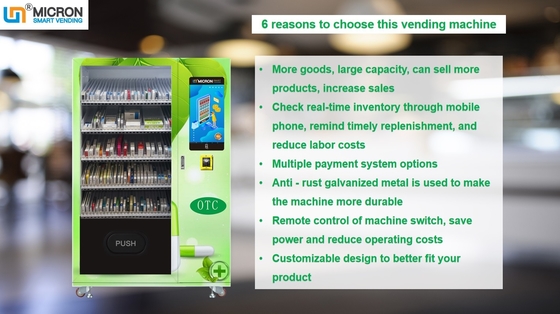 Automatic Hotel  Vending Machine With Advertising Screen Monitor, 22 inch touch screen vening machine, Micron