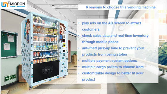 Cheap Snacks And Drinks Vending Machine With Keyboard And Refrigeration System