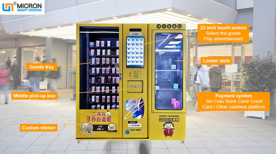 Blind Box Vending Machine With Showroom Elevator And Direct Push Aisle Remote Control Touch Screen Middle Pick Up