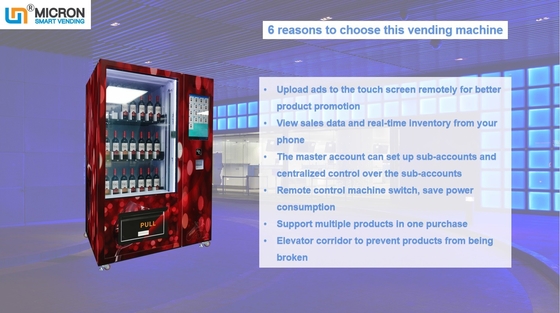 Red Wine Vending Machines With Elevator And Smart System,New Vending Machine 24 Hour StoreMicron Factory Credit Card