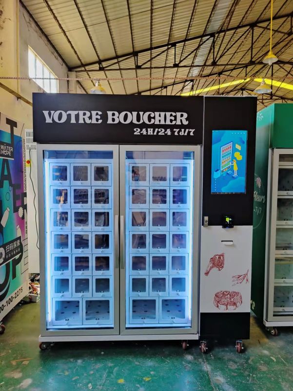 Frozen Meat Vending Machine With Cooling System Touch Screen Card Reader