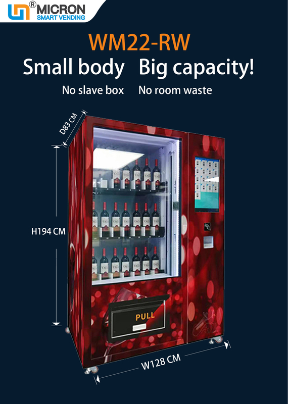 Glass Bottle Vending Machine With Elevator To Sell Red Wine champagne