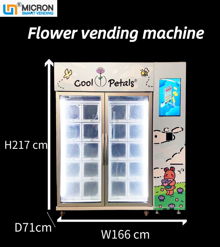 22 Inch Touch Screen Flower Vending Machine With Refrigerator Cooling System Locker Micron Smart Vending