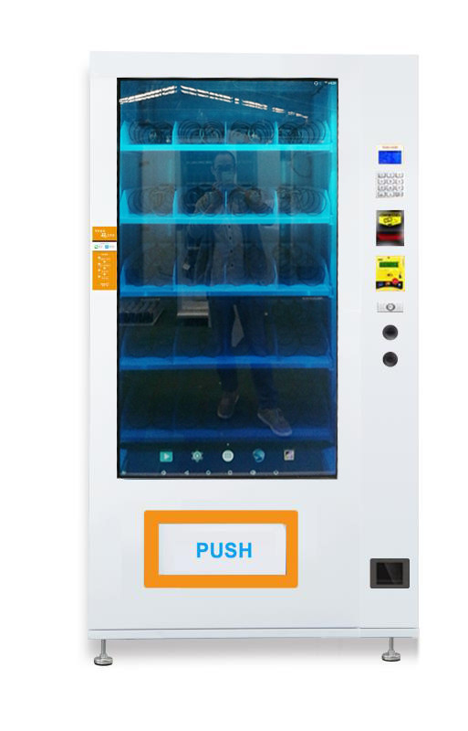 Semi Transparent Screen Media Vending Machine With Cooling System,Large Size Touch Screen Vending Machine Malaysia