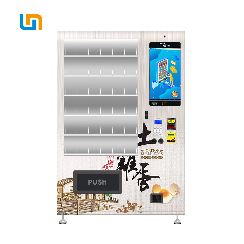 Vegetables and fruit box Conveyor Belt elevator Vending Machine With Customizable Sticker And Logo screen play video