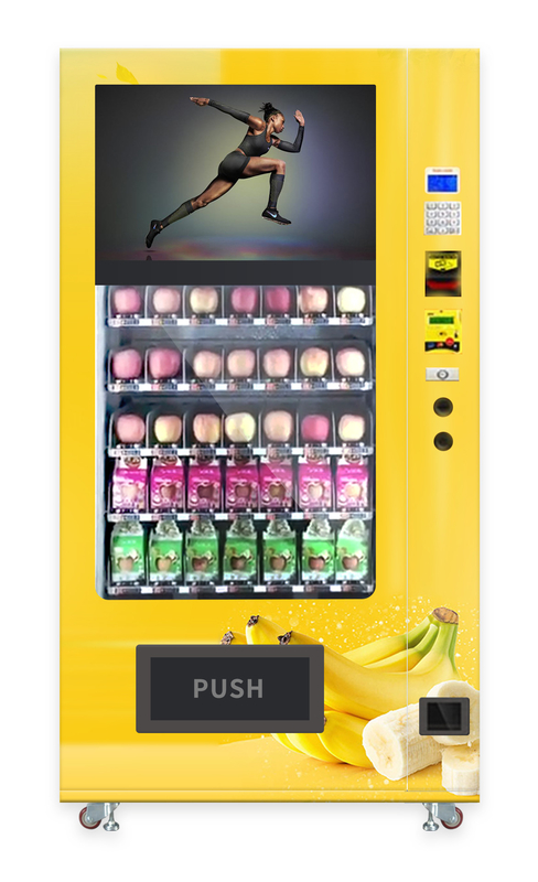 Yellow Automatic Banana Vending Machine 4G Wireless Remote Management System
