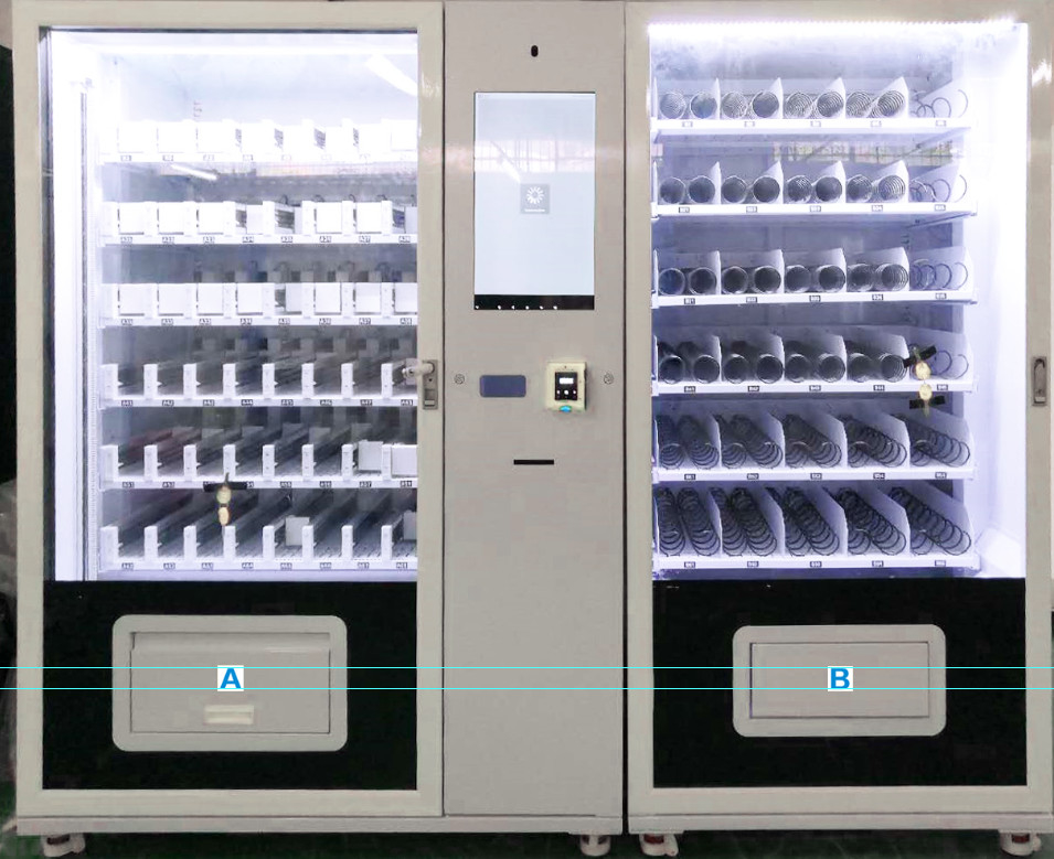 Large Capacity Spiral Snack And Drink Vending Machine With Cooling System And Touch Screen