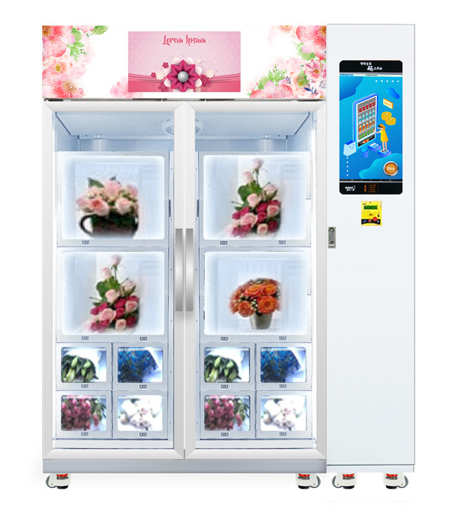 22 Inch Touch Screen Flower Vending Machine With Refrigerator Cooling System Locker Micron Smart Vending