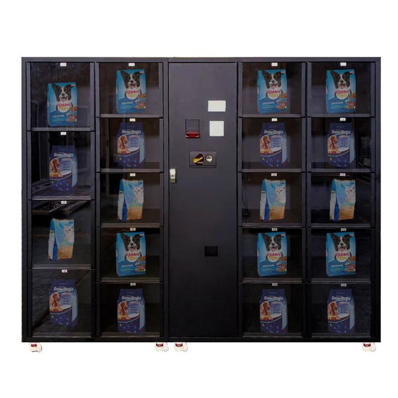 double deck toughened glass door shoe locker vending machine with smart