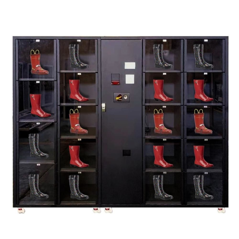 double deck toughened glass door shoe locker vending machine with smart system